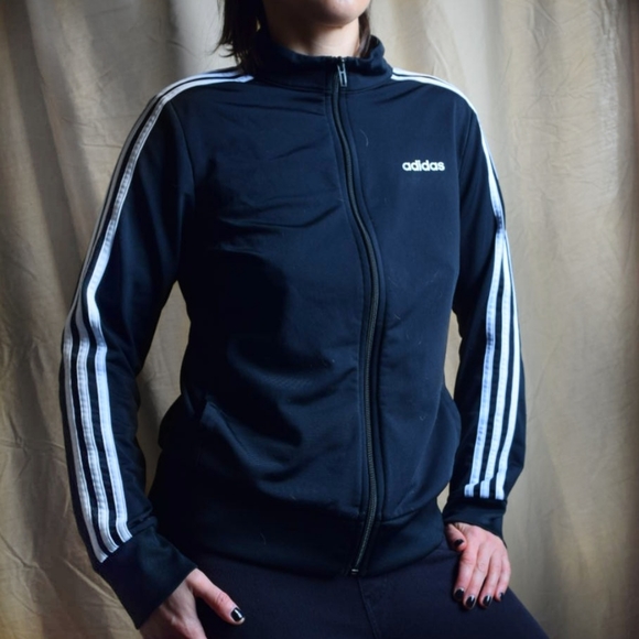 🖤5for30🖤 Classic Adidas Stripe Zip Jacket - Picture 1 of 2